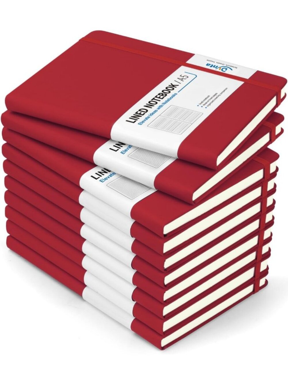 Bulk A5 Lined Journals - 10 Pack Classic Ruled Notebooks for Writing & Note